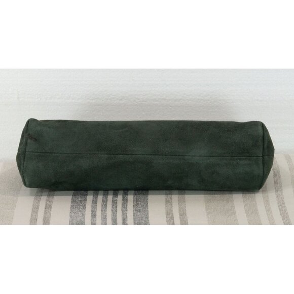 BRUNELLO CUCINELLI DARK GREEN SUEDE COSMETIC BAG - Picture 4 of 5
